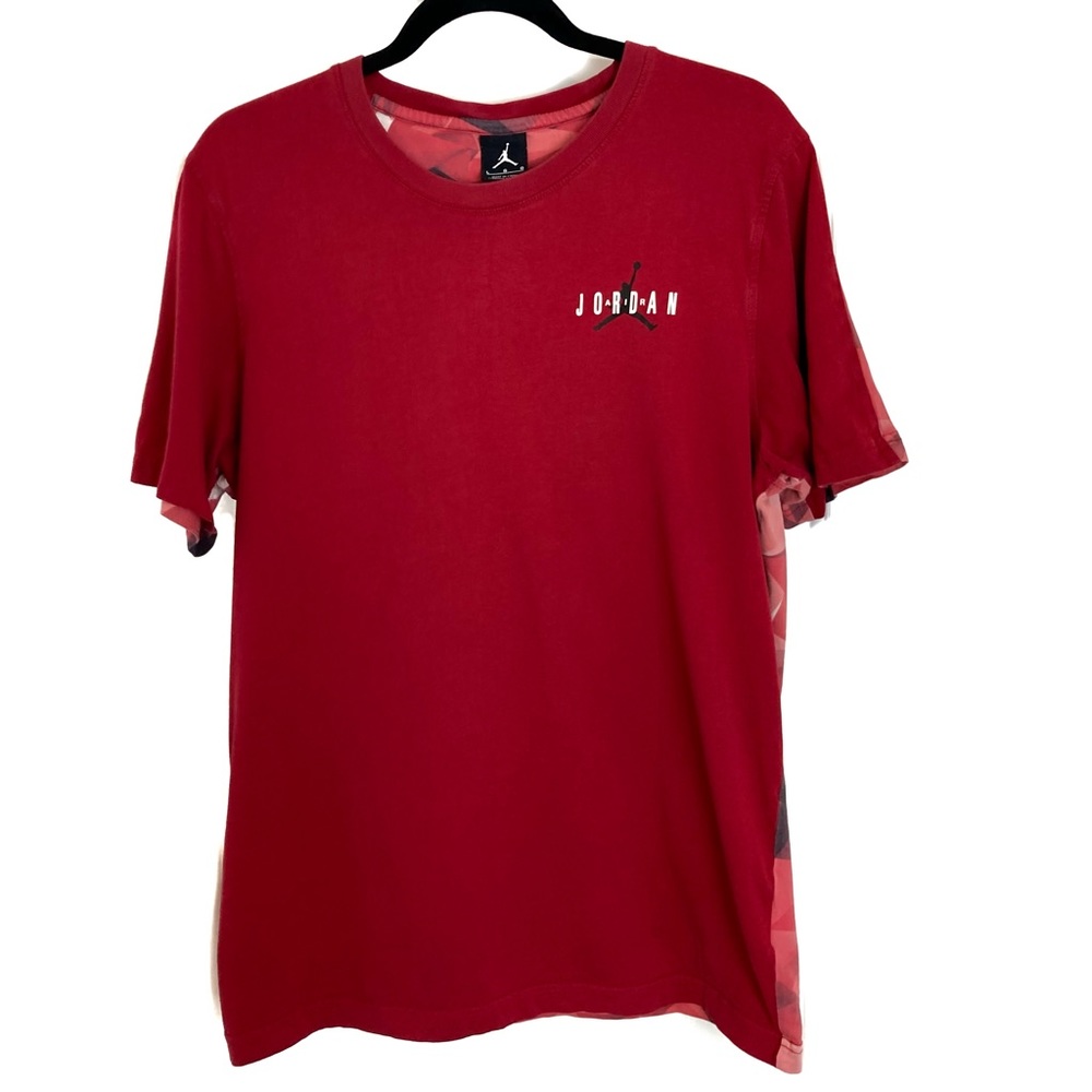 [JORDAN] Jordan Air Colorblock Pattern Print Crew Neck Cotton T-shirt size  L